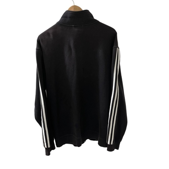 Adidas Black athletic jacket with collar, zipper and pockets,size large. - Picture 2 of 3